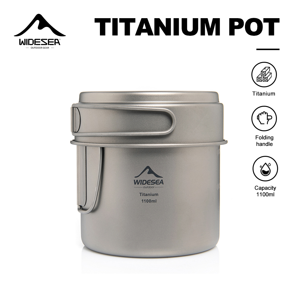 Camping Outdoor Cooking Equipment - Widesea Ultralekki Tytanowy Garnek Kempingowy 1100ml