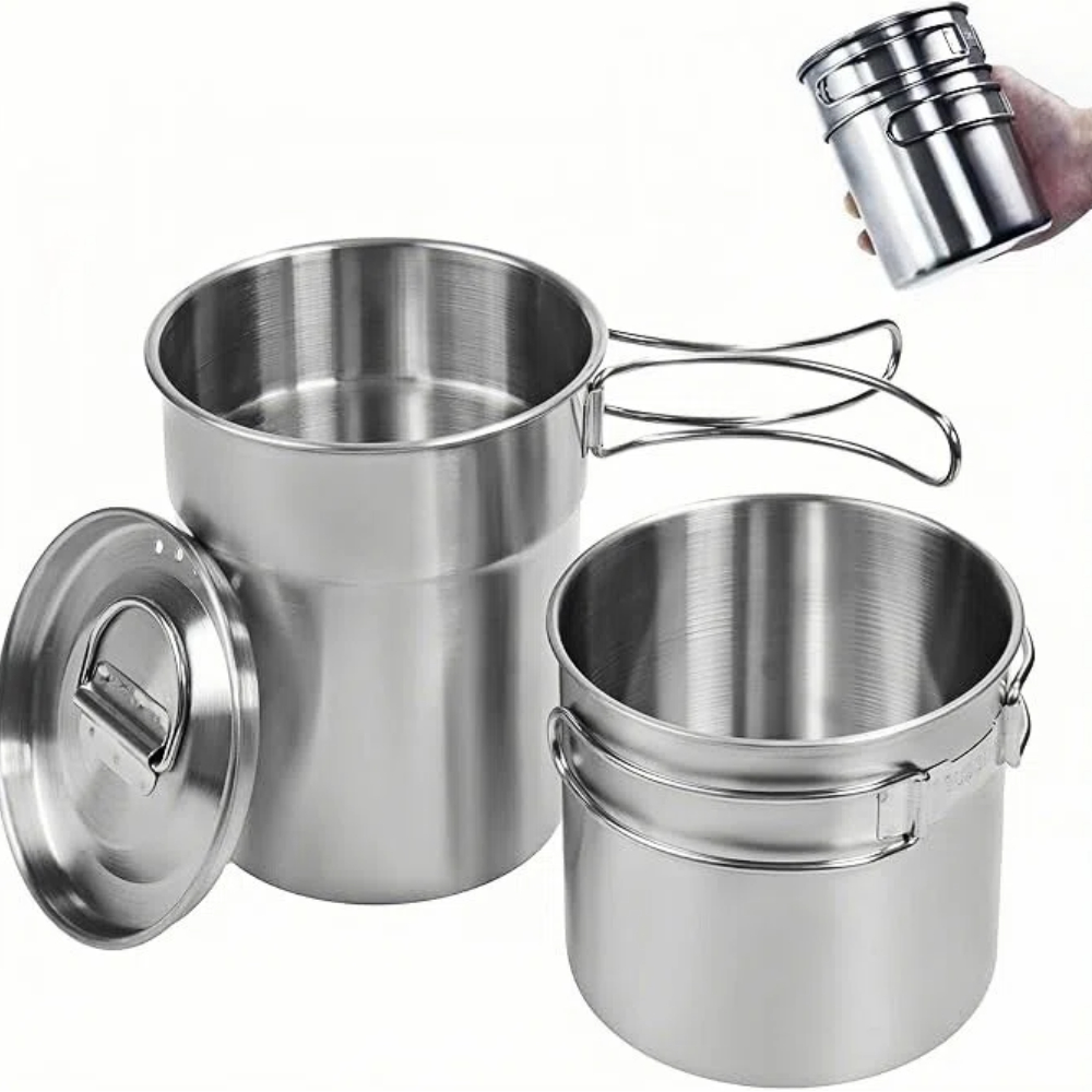 Camping Outdoor Cooking Equipment - Składane kubki kempingowe, naczynia kempingowe, garnek