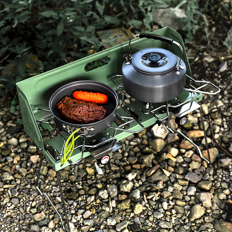 Camping Double Cooking Stove - Przenośna Kuchenka Gazowa Zewnętrzna Przenośna Kuchenka