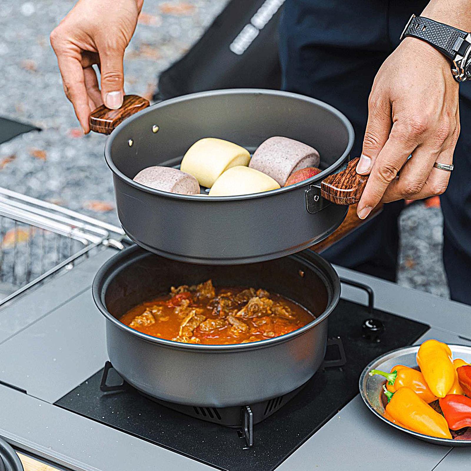 Przenośna, duża, lekka patelni – Camping Double Cooking Stove recenzja i cena