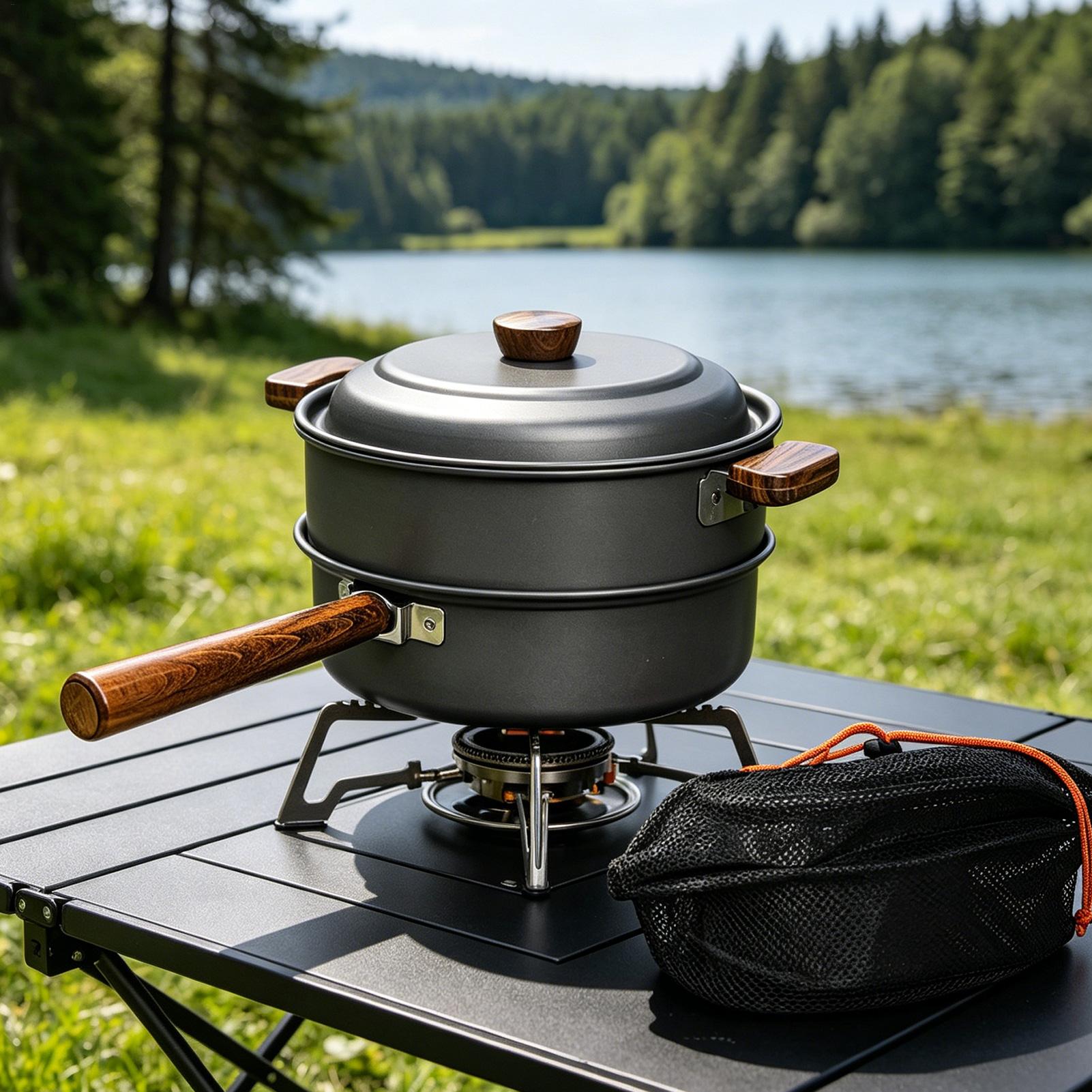 Przenośna, duża, lekka patelni – Camping Double Cooking Stove recenzja i cena