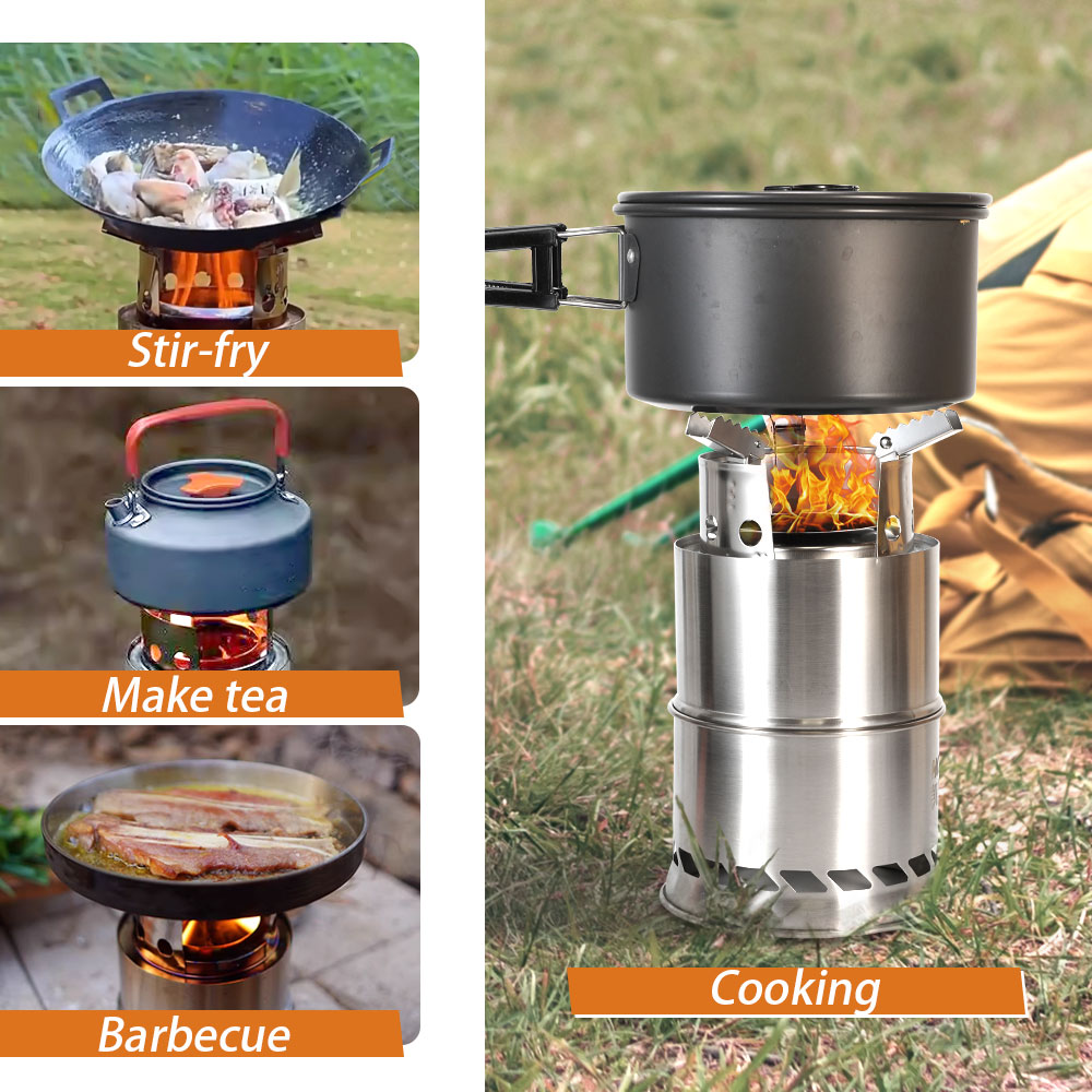 Przenośna kuchenka na drewno d – Camping Double Cooking Stove recenzja i cena