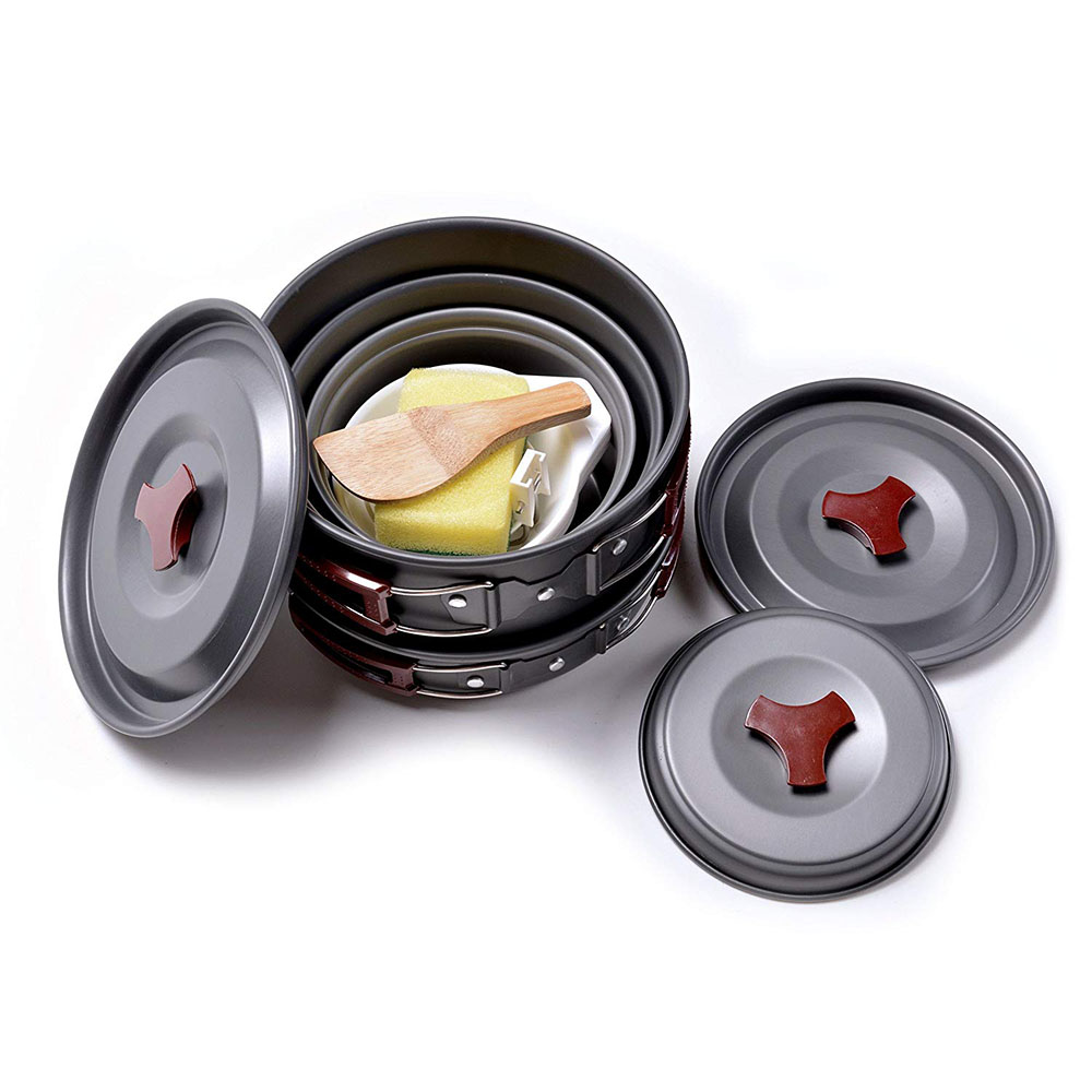 Zestaw naczyń kempingowych na  – Camping Outdoor Cooking Equipment recenzja i cena